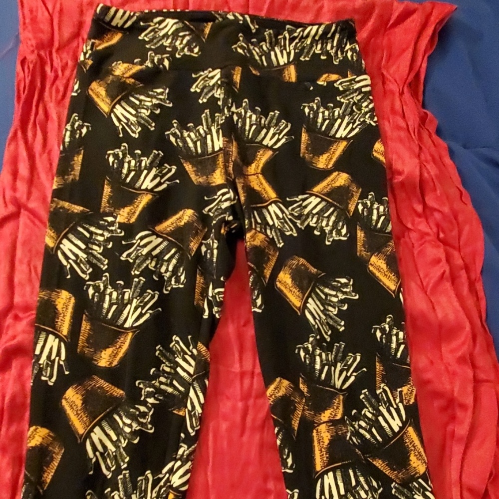 Adorable French fry print lularoe leggings, OS